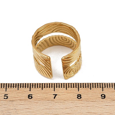 304 Stainless Steel Cuff Open Rings for Women RJEW-H255-01G-06-1