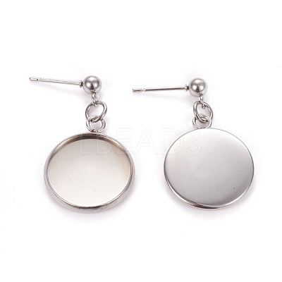 Tarnish Resistant 304 Stainless Steel Stud Earring Settings STAS-L226-019E-P-1