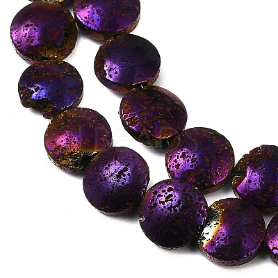 Electroplated Natural Lava Rock Beads Strands G-K388-01C-1