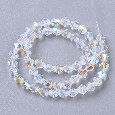 Electroplate Glass Beads Strands X-EGLA-Q118-5mm-C17-1
