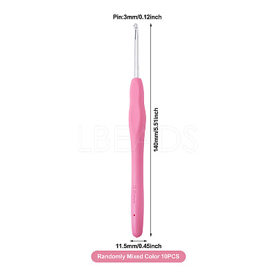 TPR Handle Aluminum Crochet Hook Needles TOOL-TA0001-13E-1