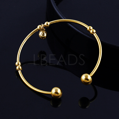 Beautiful Design Real 18K Gold Plated Brass Charm Torque Cuff Bangle BJEW-EE0001-06-1