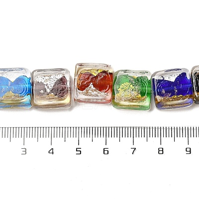 Handmade Gold Foil and Silver Foil Lampwork Beads FOIL-C001-01B-01-1