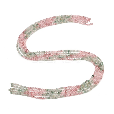 Natural Red and Green Strawberry Quartz Beads Strands GG-NH0006-A02-2mm-1