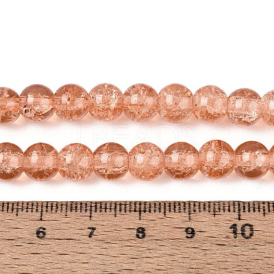 Spray Painted Crackle Glass Beads Strands CCG-Q001-8mm-05-1