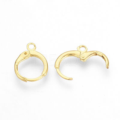 Brass Huggie Hoop Earring Findings X-KK-R071-08G-1