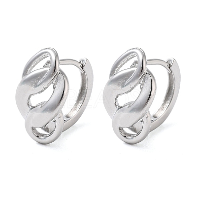 Brass Nuggets Hoop Earrings for Women EJEW-F347-01P-04-1
