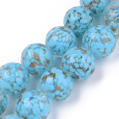 Handmade Gold Sand Lampwork Beads LAMP-S194-008C-02-1