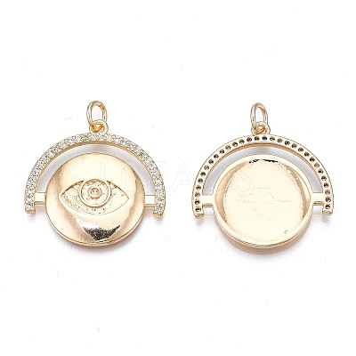 Brass Micro Pave Clear Cubic Zirconia Rhinestone Settings KK-N232-237-1