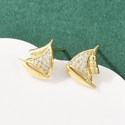 Brass Micro Pave Cubic Zirconia Pendant & Stud Earrings Sets for Women SJEW-F227-01B-G-1