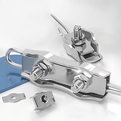 28Pcs 2 Style 304 Stainless Steel Wire Single Bolt & Double 2-post Cable Clamp FIND-GA0003-12-1