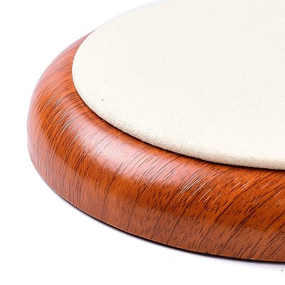 Flat Round Wood Pesentation Jewelry Bracelets Display Tray ODIS-P008-15B-01-1