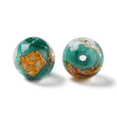 Handmade Gold & Silver Foil Lampwork Beads GLAA-G107-07B-08-1