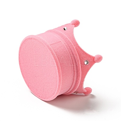 Flocking Plastic Crown Finger Ring Boxes LS-CON-B008-01D-1