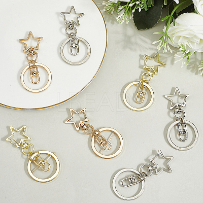 18Pcs 3 Style Alloy Keychain Clasps KEYC-SP0001-49C-1