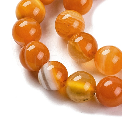 Natural Striped Agate/Banded Agate Beads Strands LS-G-H037-A02-01-1