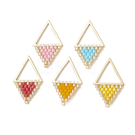 Glass Seed Beaded Pendants PALLOY-MZ01255-1