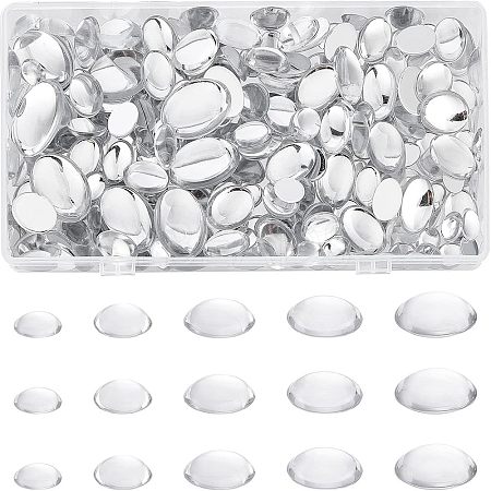  5 Sizes Transparent Acrylic Cabochons TACR-NB0001-24-1