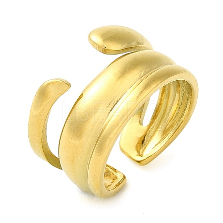 304 Stainless Steel Wide Open Cuff Rings for Women RJEW-Z043-01D-1