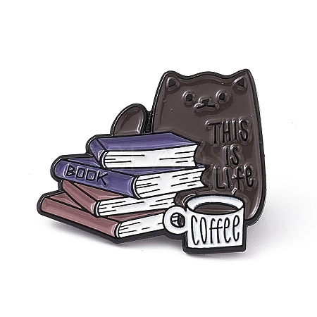 This Is Life Book Coffee Enamel Pin JEWB-A005-22-03-1