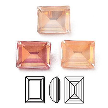 Electroplate K9 Glass Rhinestone Cabochons RGLA-M016-G04-AM-1