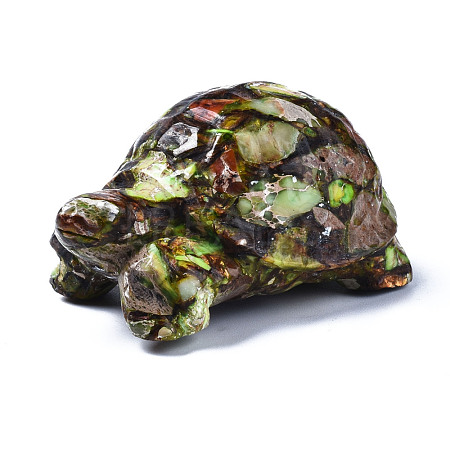 Tortoise Assembled Natural Bronzite & Synthetic Imperial Jasper Model Ornament G-N330-39A-02-1