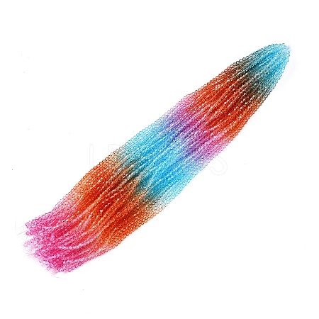 Gradient Color Baking Paint Glass Bead Strands LS-DGLA-A039-T6mm-A016-1