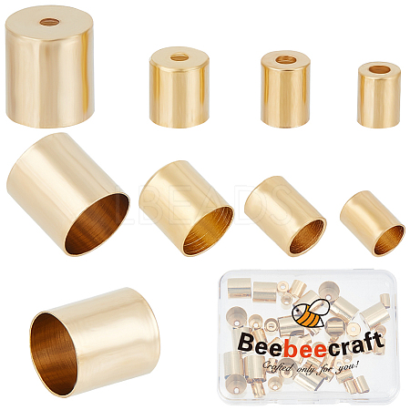 Beebeecraft 64Pcs 4 Size Brass Cord Ends KK-BBC0010-94-1