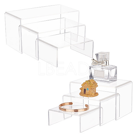6Pcs 6 Sizes Opaque Acrylic Display Risers ODIS-WH0002-41-1
