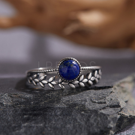 925 Sterling Silver with Natural Lapis Lazuli Finger Rings WGB2E64-16-1