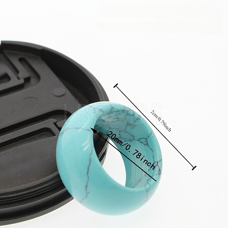 Synthetic Turquoise Plain Band Rings DB0589-3-1