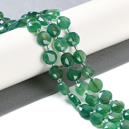 Natural Green Onyx Agate(Dyed & Heated) Beads Strands G-N342-05-1