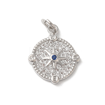 Rack Plating Brass Cubic Zirconia Pendants KK-Z056-26P-1