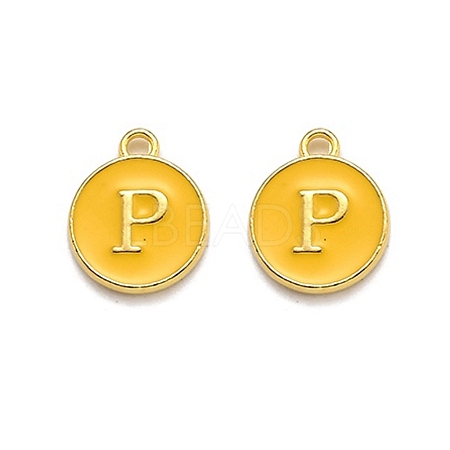 Golden Plated Alloy Enamel Charms ENAM-Q437-13P-1