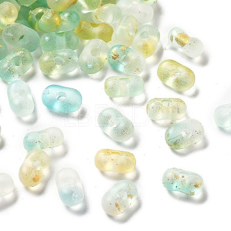 Gradient Color Transparent Frosted Acrylic Beads X-OACR-M023-06B-1