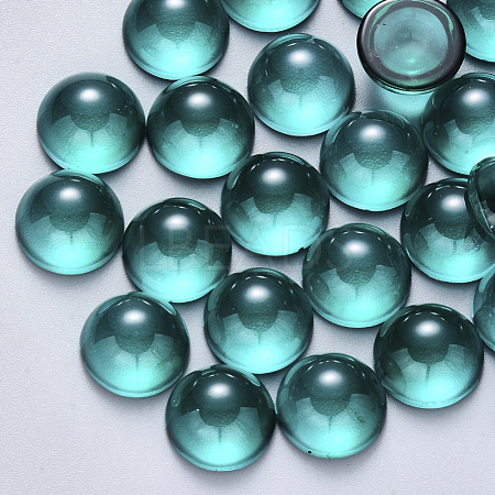 Transparent Spray Painted Glass Cabochons GLAA-S190-013B-B01-1