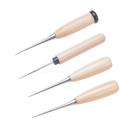  Stainless Steel Bead Awls and Wooden Awl Pricker Sewing Tool TOOL-NB0001-18-1