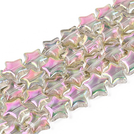 Electroplate Transparent Glass Beads Strands EGLA-N056-04A-A03-1