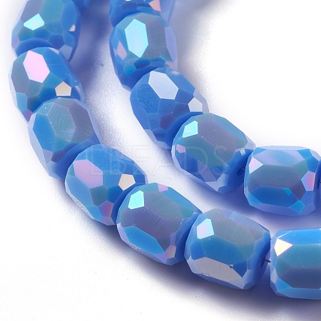 Electroplate Opaque Glass Beads GLAA-F108-10B-03-1