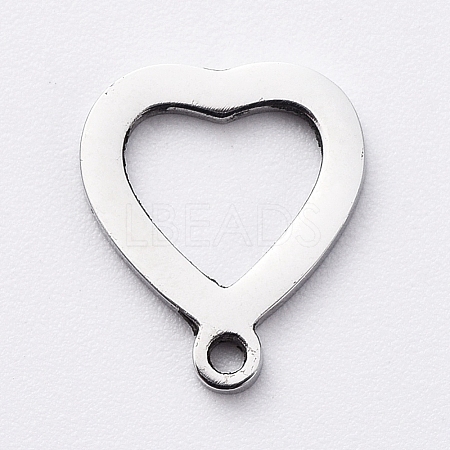 304 Stainless Steel Open Heart Charms STAS-G215-14P-1