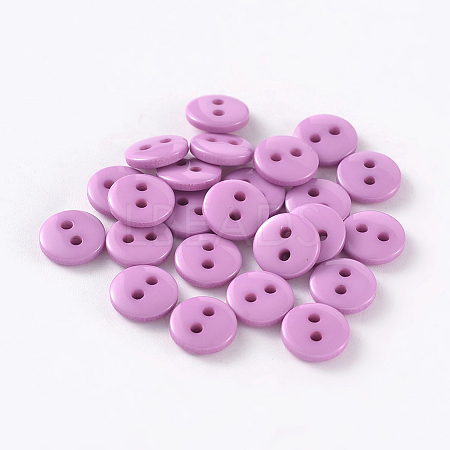 2-Hole Flat Round Resin Sewing Buttons for Costume Design BUTT-E119-28L-03-1