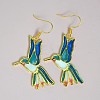Alloy Enamel Bird Dangle Earrings for Women WGBA97F-01-1