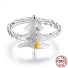 Christmas Tree Rhodium Plated 925 Sterling Silver Cuff Rings for Women FS-WG343DB-01-2