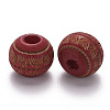 Painted Natural Wood Beads WOOD-N006-02A-10-2