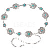 Resin Beaded Flower Link Chains Waist Belts AJEW-WH0368-05AS-1