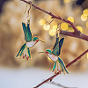 Alloy Enamel Bird Dangle Earrings for Women WGBA97F-01-3
