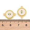 Brass Micro Pave Clear Cubic Zirconia Connector Charms CU-CBA5CB0-21G-3