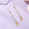 Leaf 201 Stainless Steel Dangle Earrings EJEW-JE06831-1