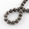 Round Natural Red Snowflake Obsidian Beads Strands G-R324-10mm-01-2