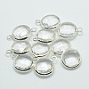 Silver Color Plated Brass Glass Pendants GLAA-J018A-S-2